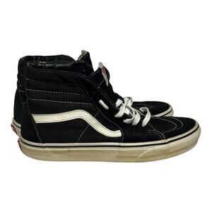 Vans Sk8-HI Black White Canvas High Top Sneakers Women's Size 8